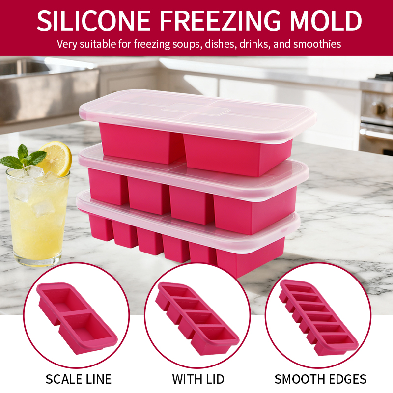 Meal Prep Kit - Bandeja de silicona para congelador, juego