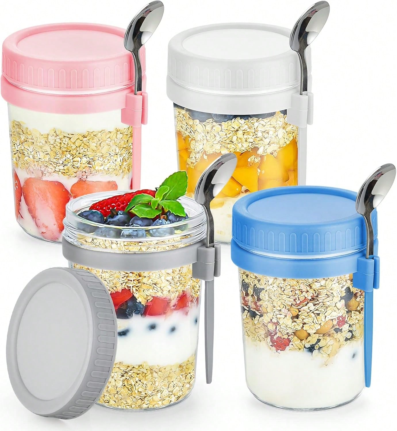 Meal Prep Kit - Paquete de 4 recipientes para avena