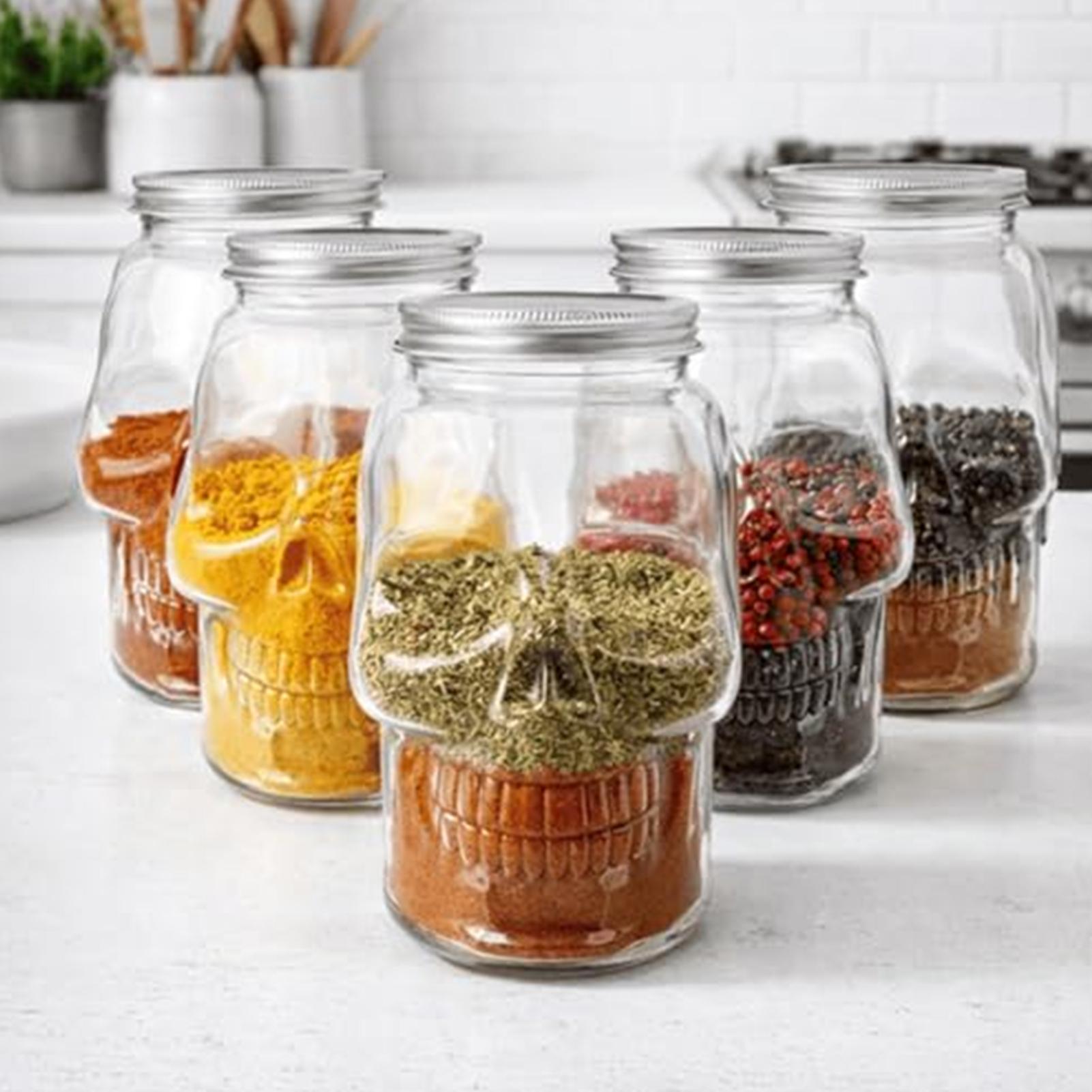 Meal Prep For A Day - Frascos transparentes con forma de calavera