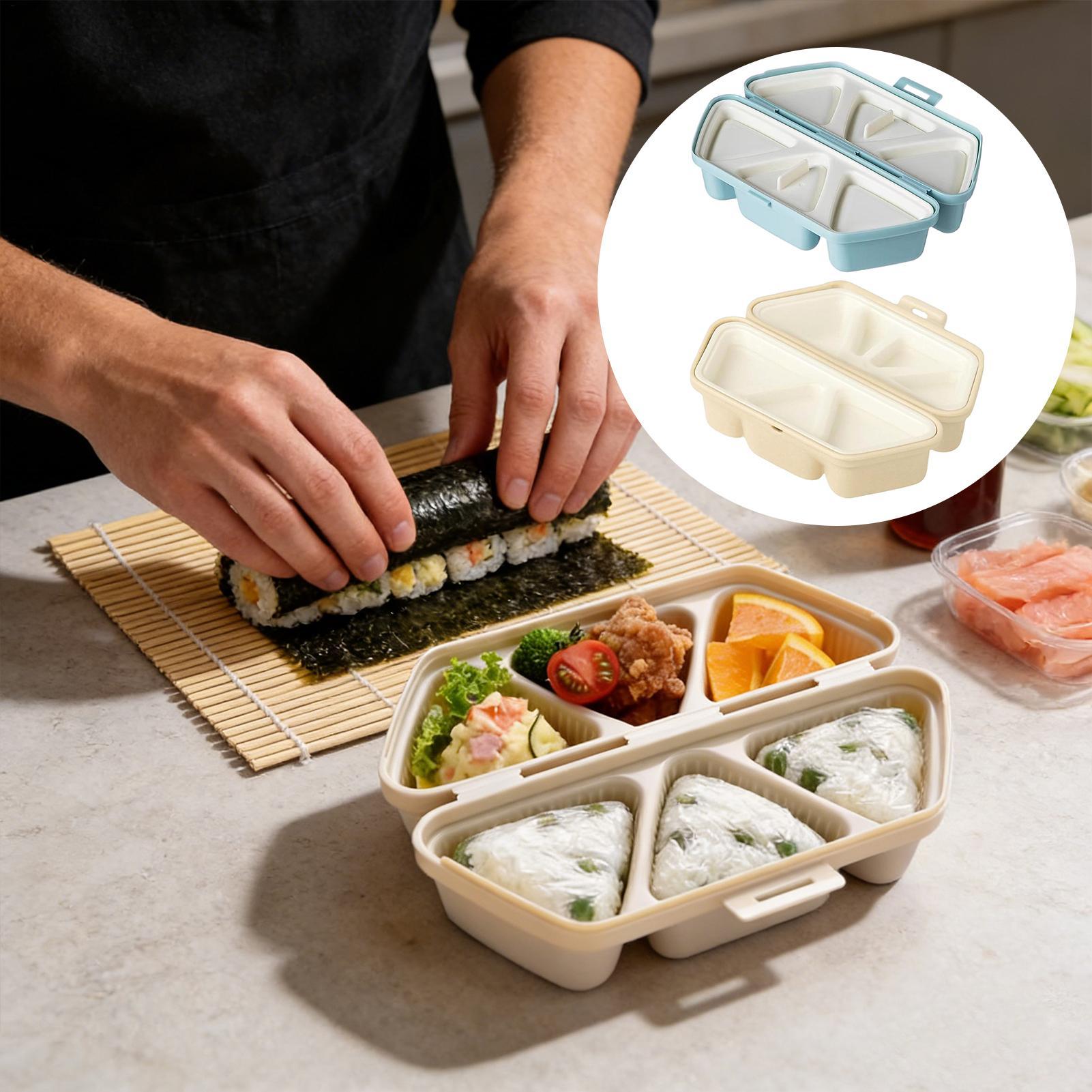 Meal Prep Rice - Molde para Sushi, 6 cavidades, triángulo,