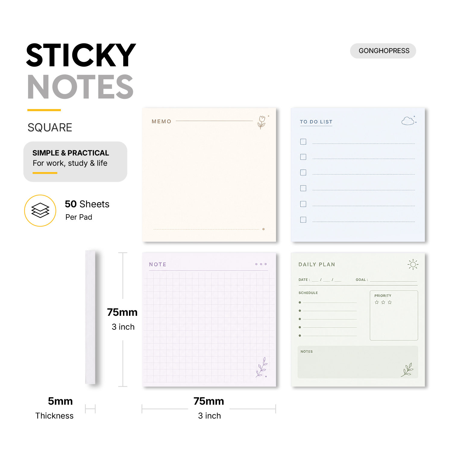 4 Paquetes de Notas Adhesivas  - Meal Plan Notepad reseña y precio