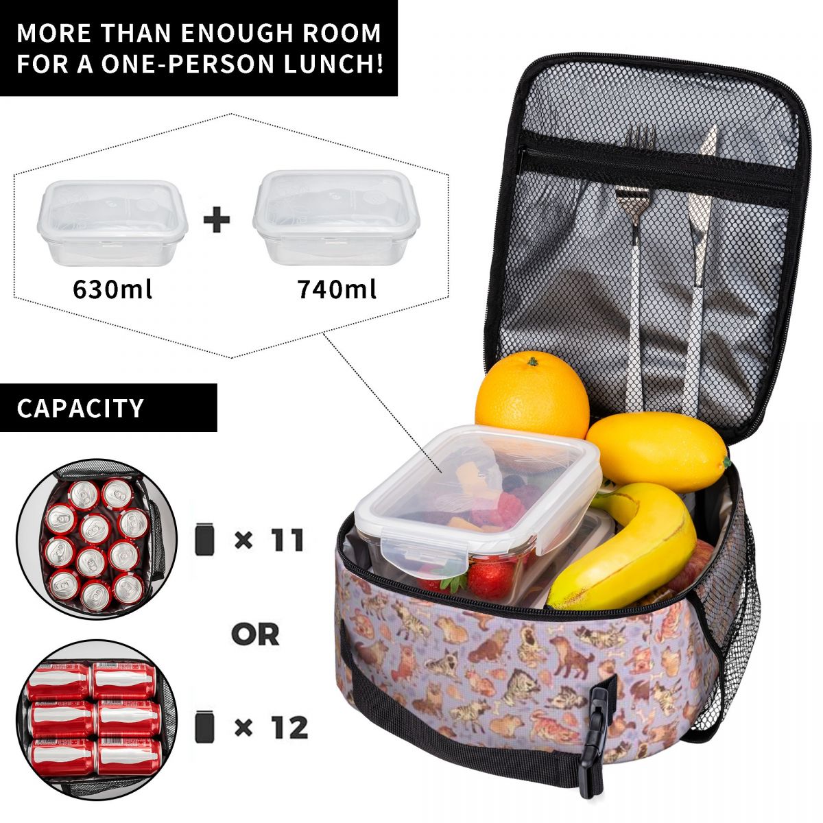 Bolsa de almuerzo con volantes - Meal Prep For A Day reseña y precio