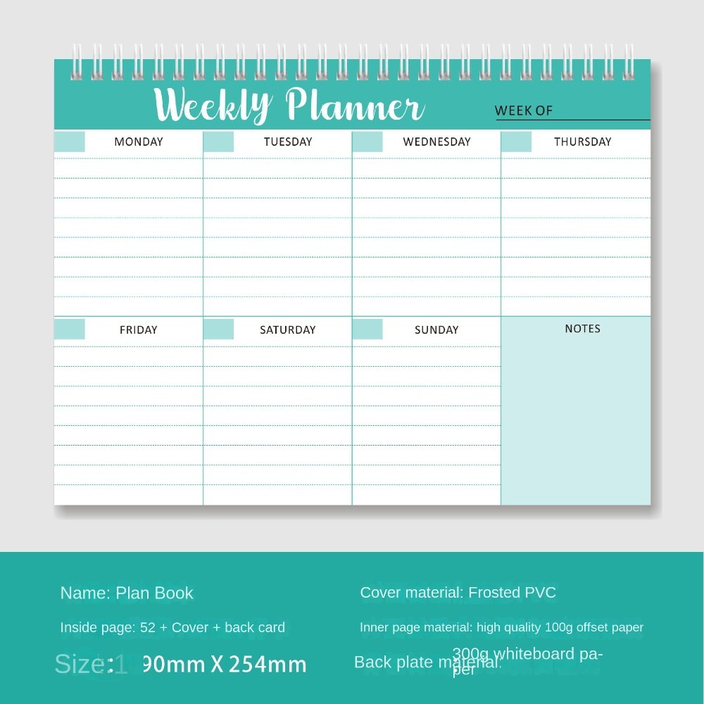 Planificador Semanal Amplio, B - Meal Plan Notepad reseña y precio